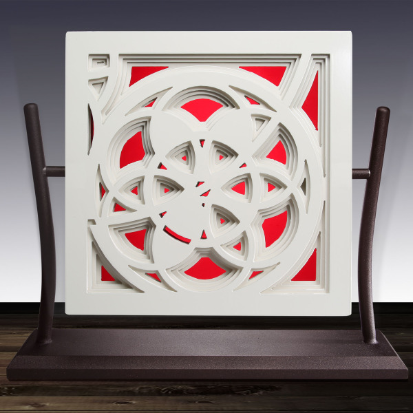 ROSE WINDOW In White & Red, White & Blue